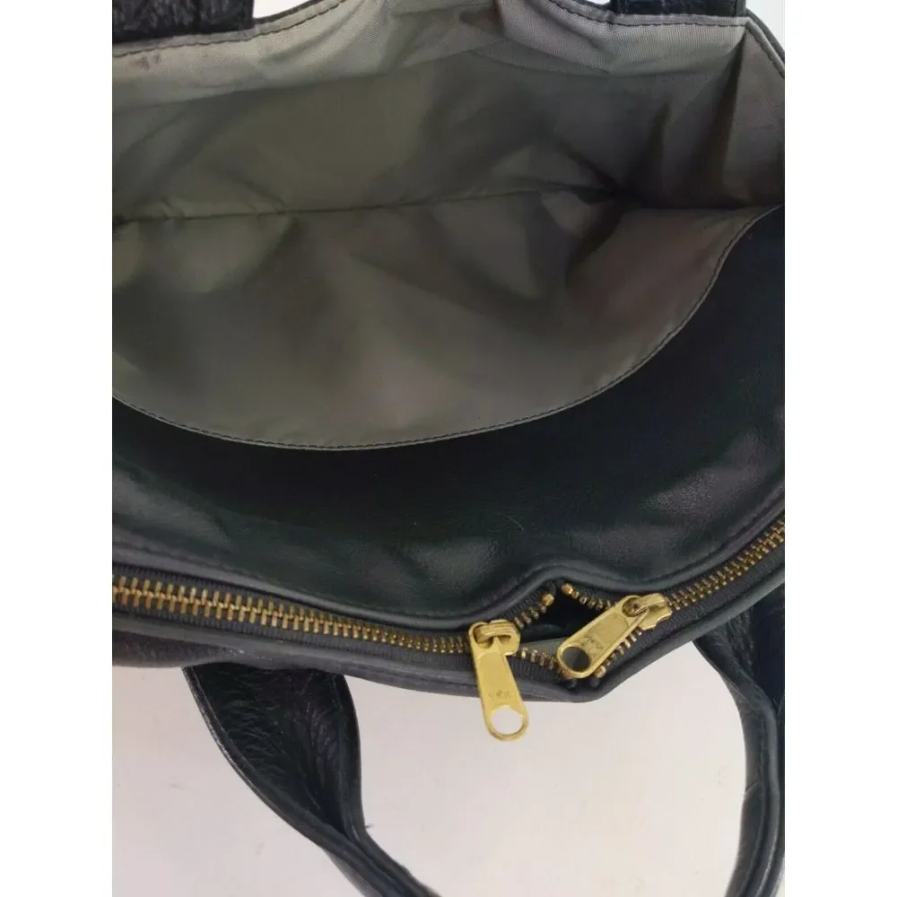 MacClay Leather Design Black Leather Laptop Briefcase Tote Bag‎ Attache